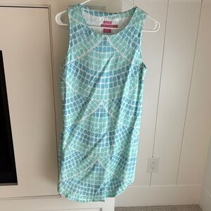 Island Company Aqua and White Linen Dress